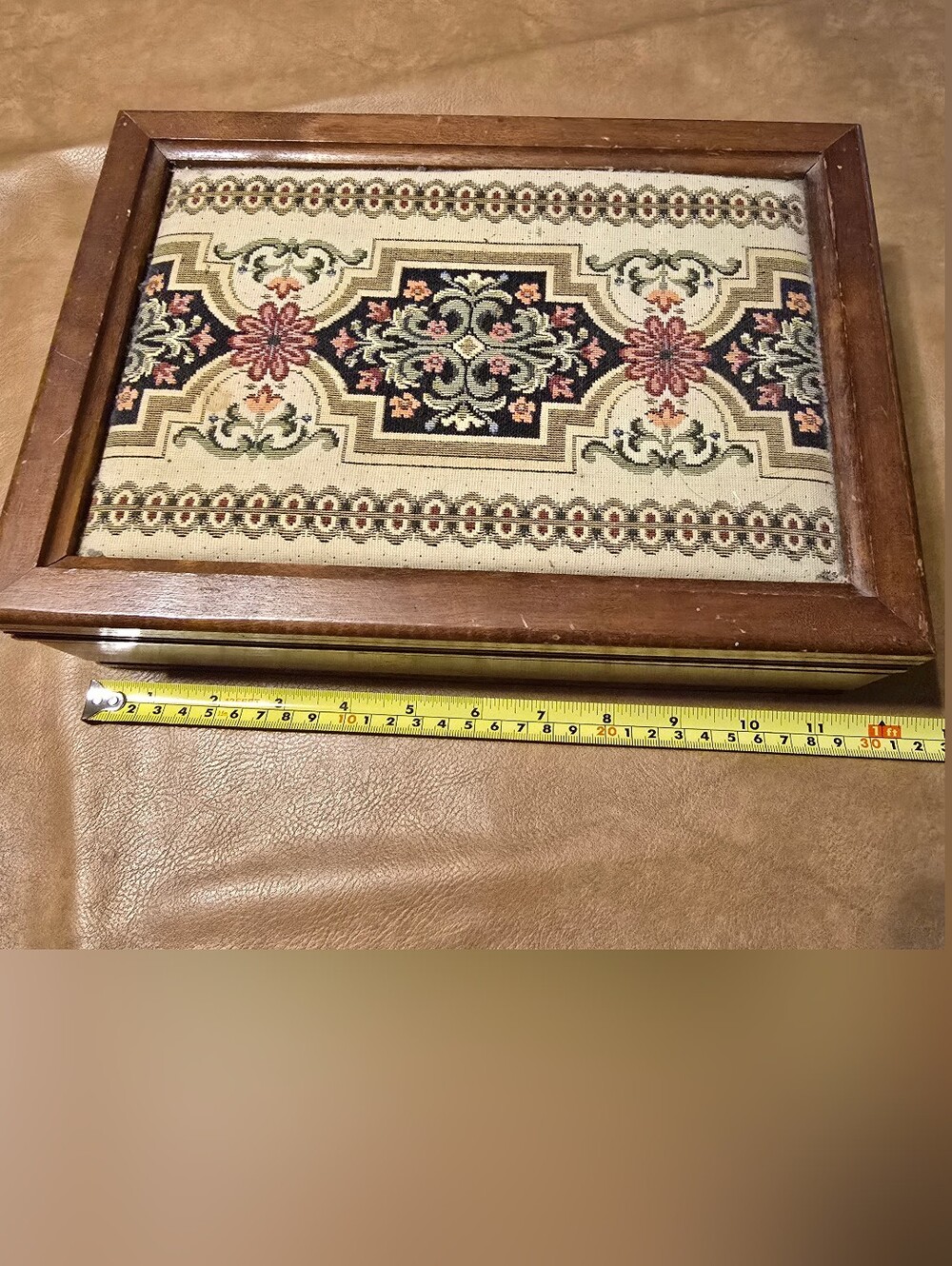 Vintage Floral Tapestry Trinket Box